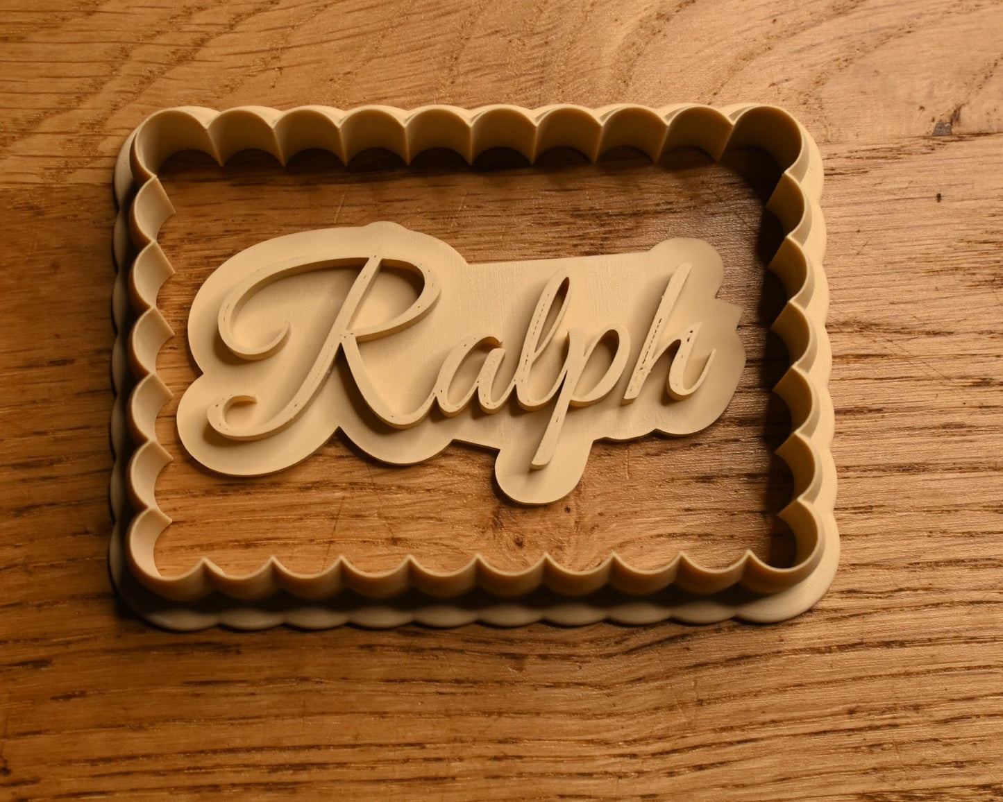 koekjesvorm met naamstempel