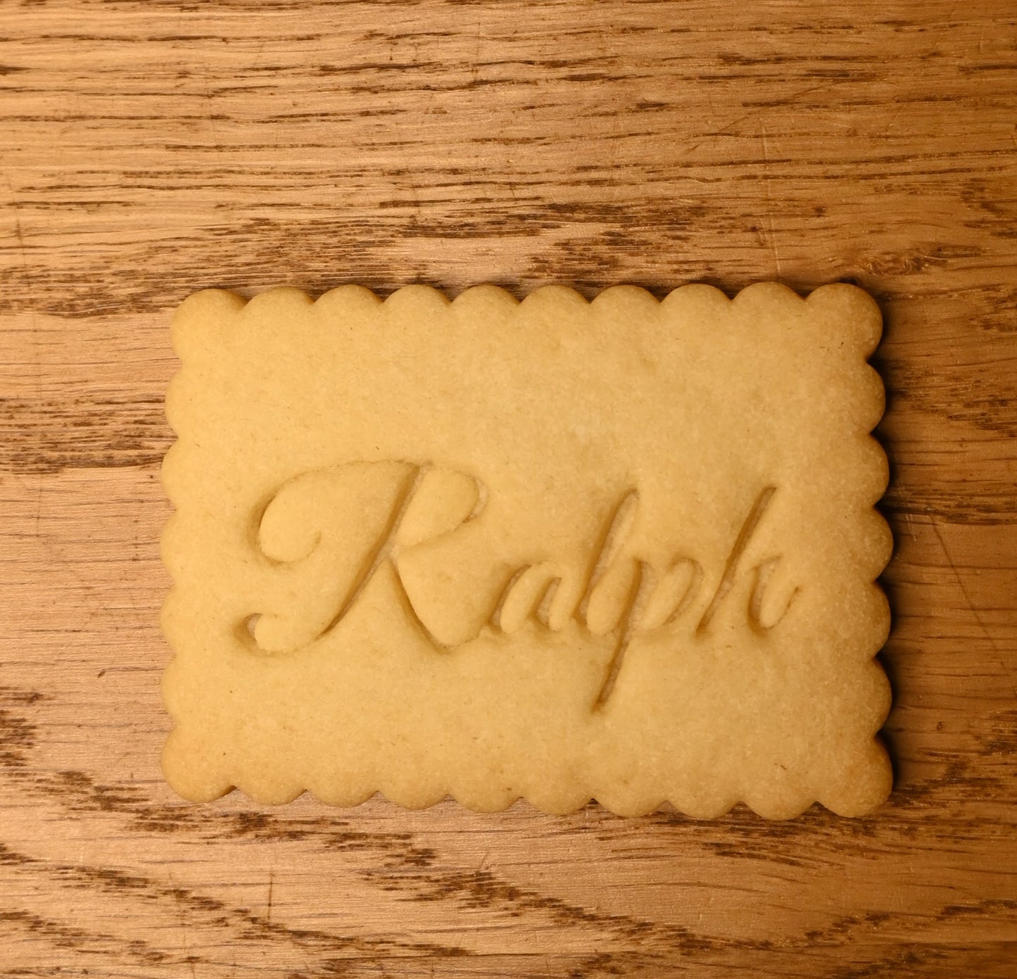 koekjesvorm met naamstempel