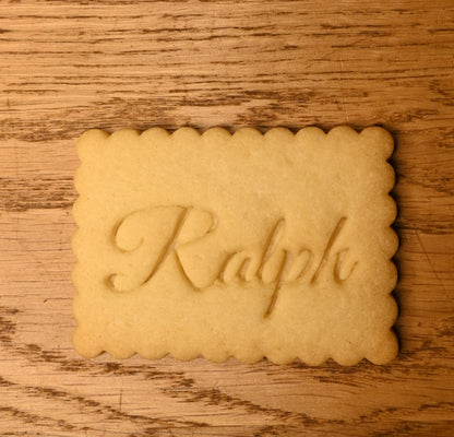 koekjesvorm met naamstempel