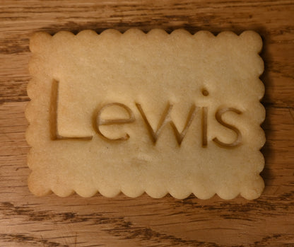 koekjesvorm met naamstempel