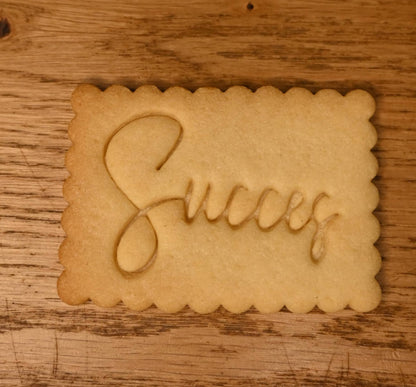 koekjesvorm met tekst