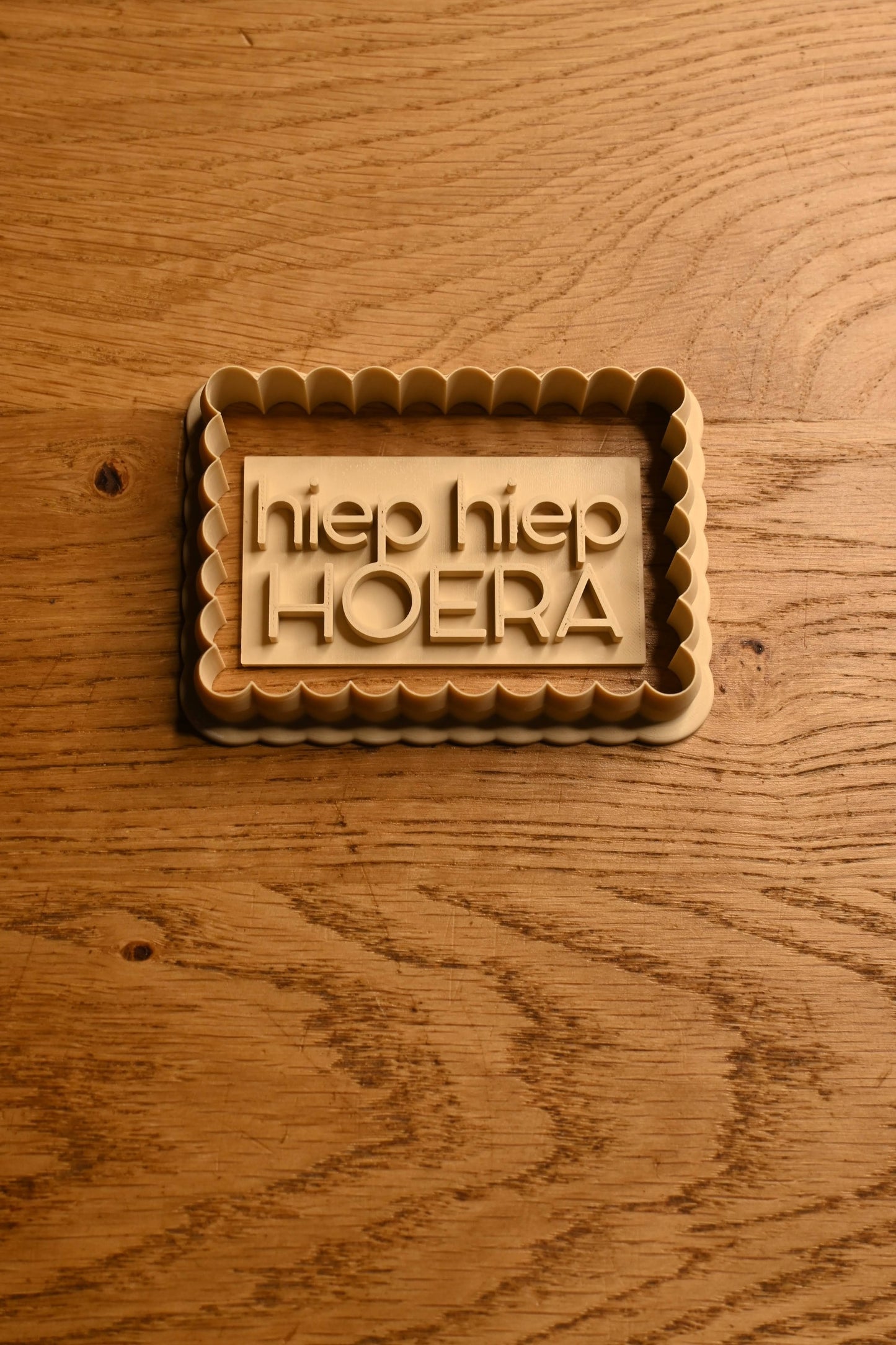 koekjesvorm met tekst