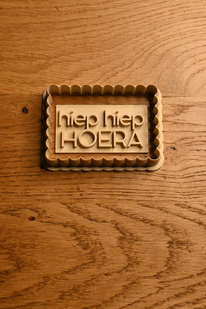 koekjesvorm met tekst