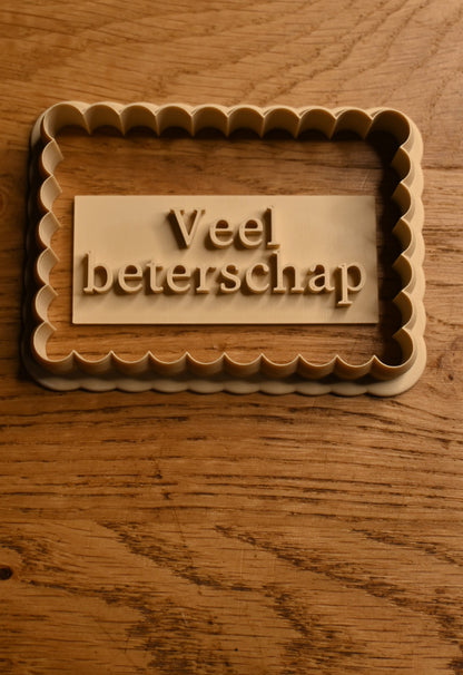 koekjesvorm met tekst