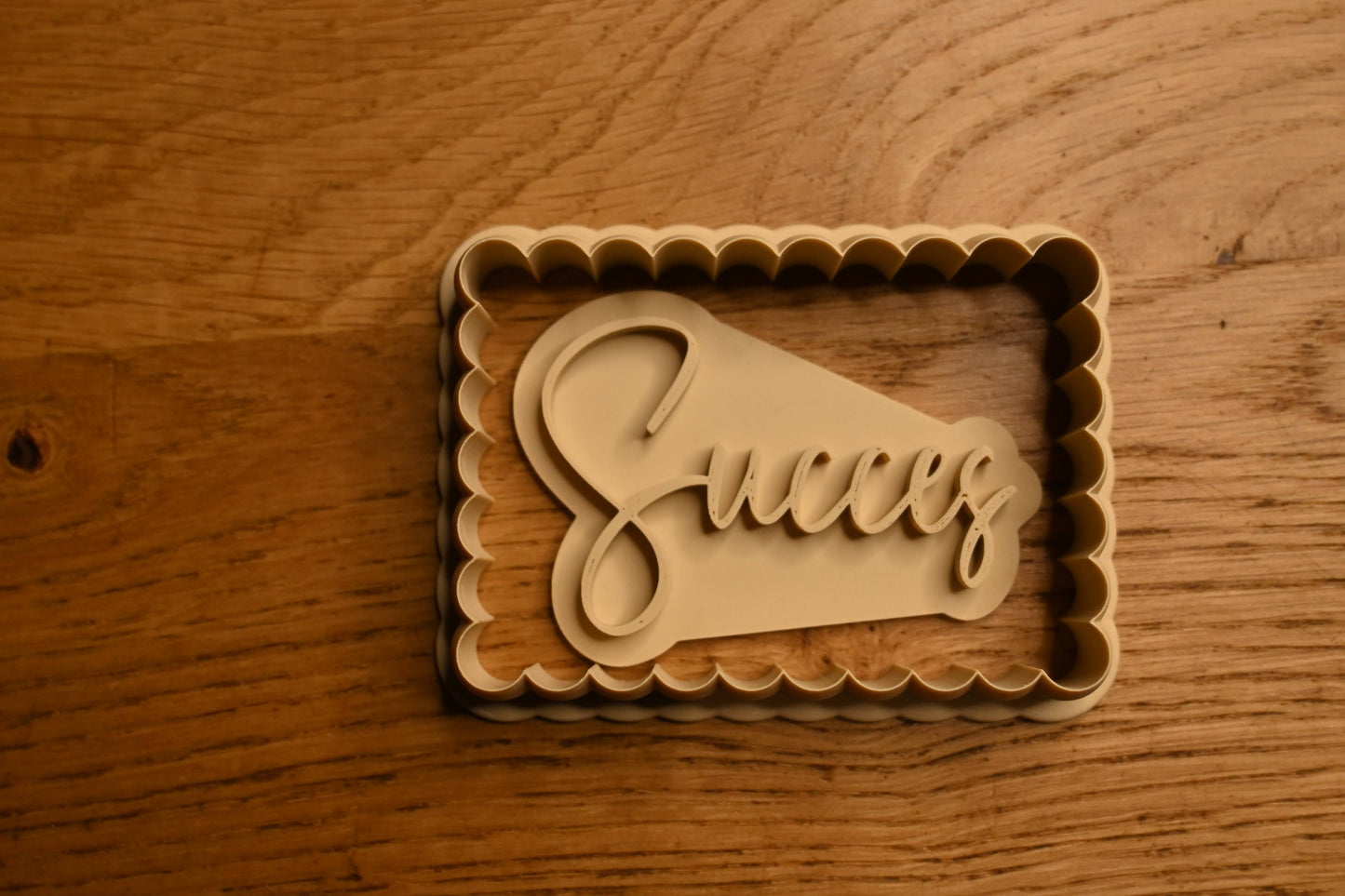 koekjesvorm met tekst