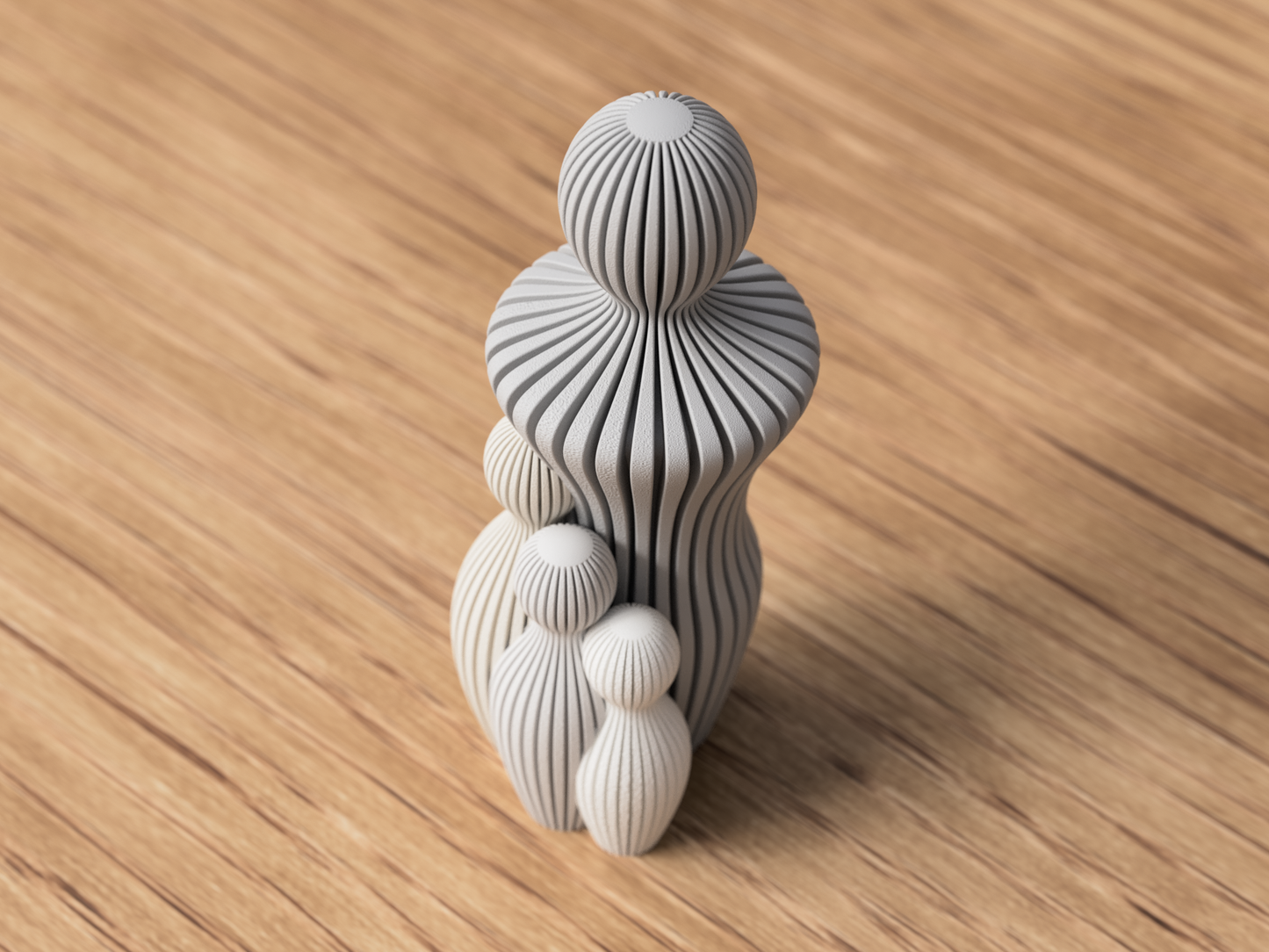 Familiebeeldje Papa met kindjes