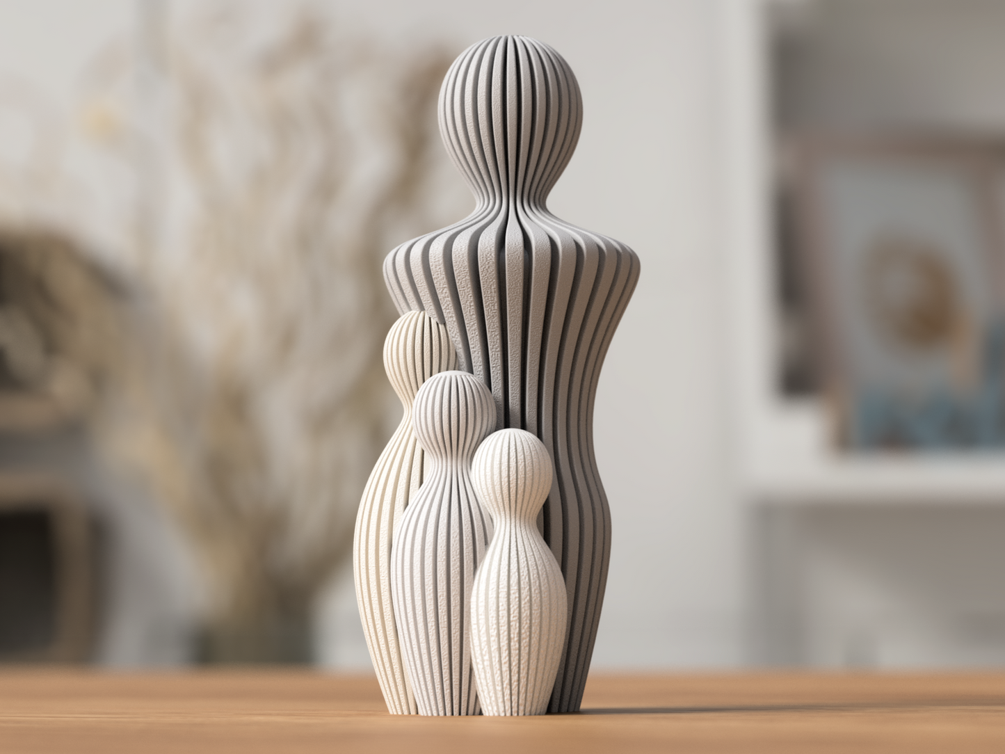 Familiebeeldje Papa met kindjes