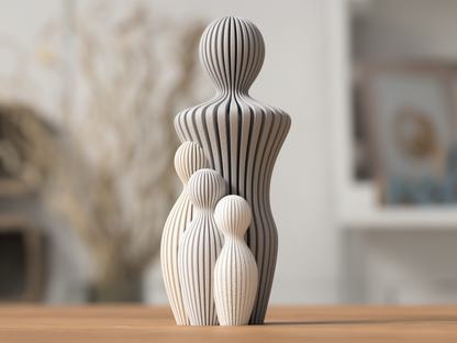 Familiebeeldje Papa met kindjes