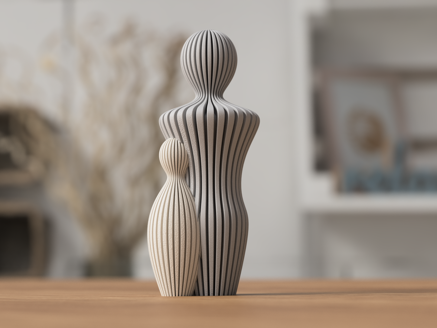 Familiebeeldje Papa met kindjes