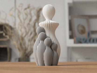 Familiebeeldje Mama met kindjes